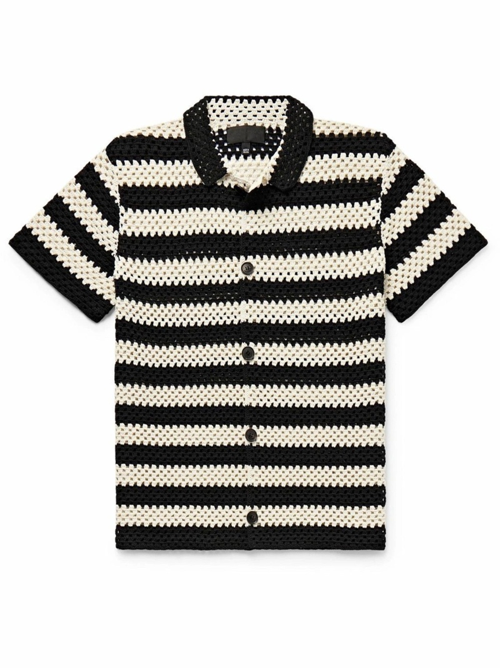 Nili Lotan Brice Striped Crocheted Cotton Shirt